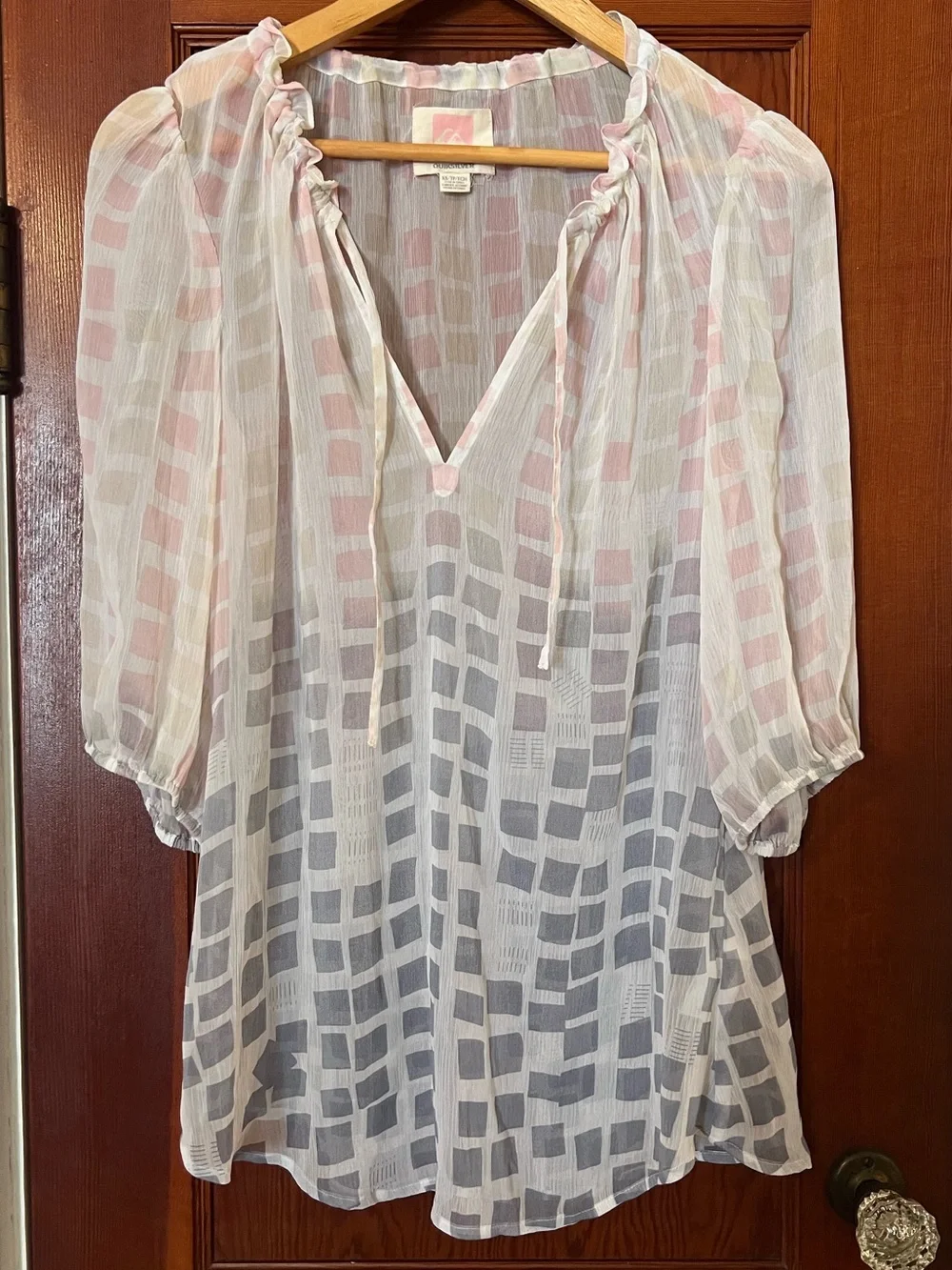 Quiksilver Sheer Geometric Swim Cover Up Tunic XS Beach Resort 2011